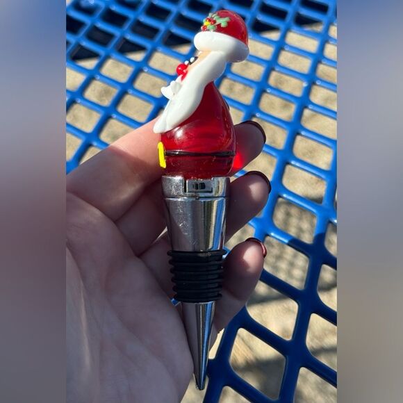 PIER 1 Bottle Stopper LED Light Up Santa Claus Changing Lights Christmas - Picture 6 of 11